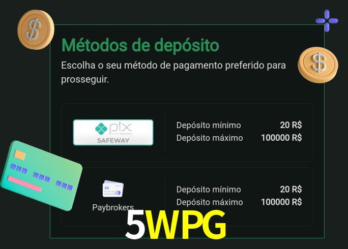 O cassino 5WPG oferece uma grande variedade de métodos de pagamento